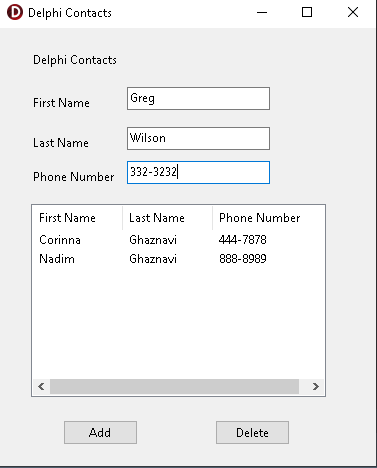 Contacts App